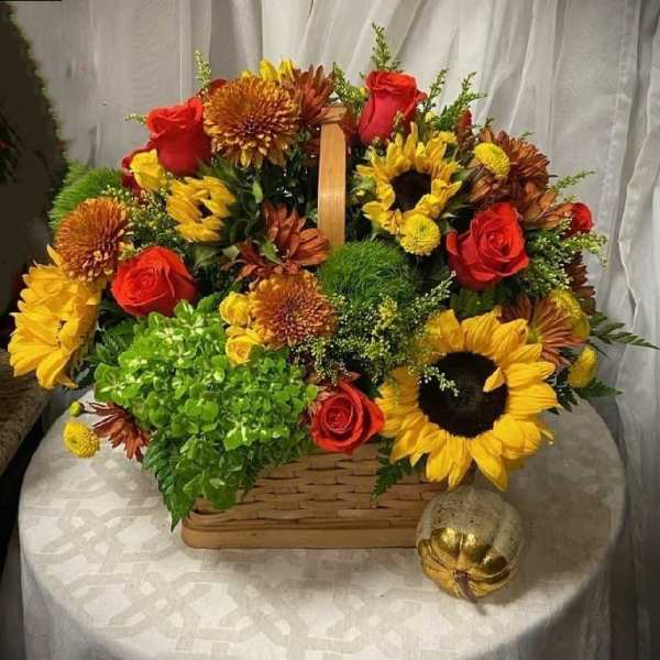 Autumn Sunflower Delight Basket