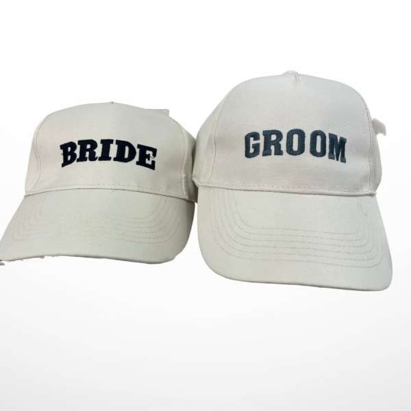 Bride and Groom White Hats