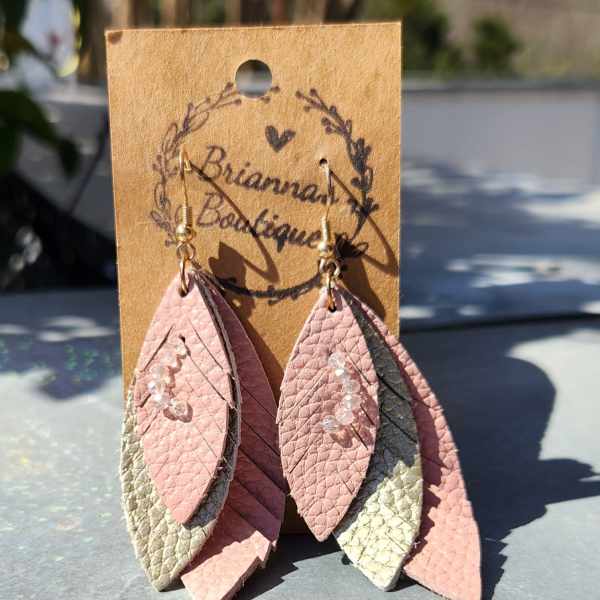 Mauve and silver earrings