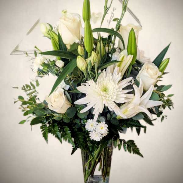Elegant White Sympathy Vase