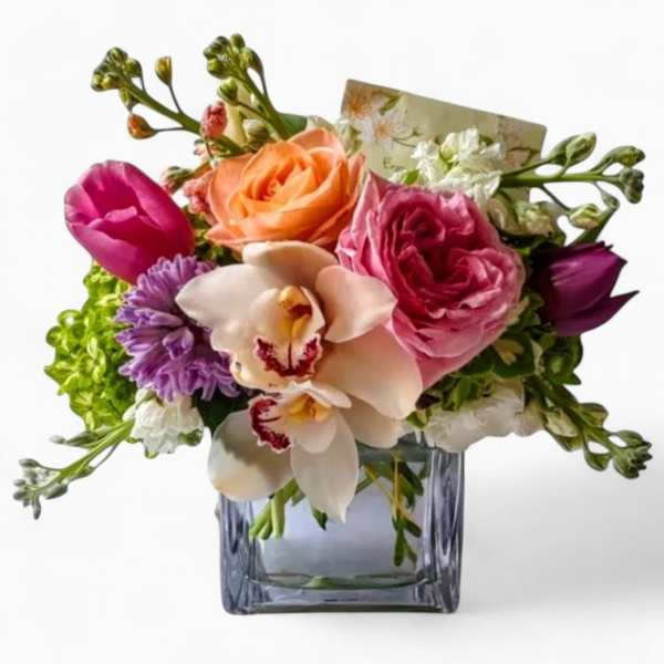 Blush & Orchid Elegance - Pink Rose & Orchid Bouquet | Cherry Hill Delivery
