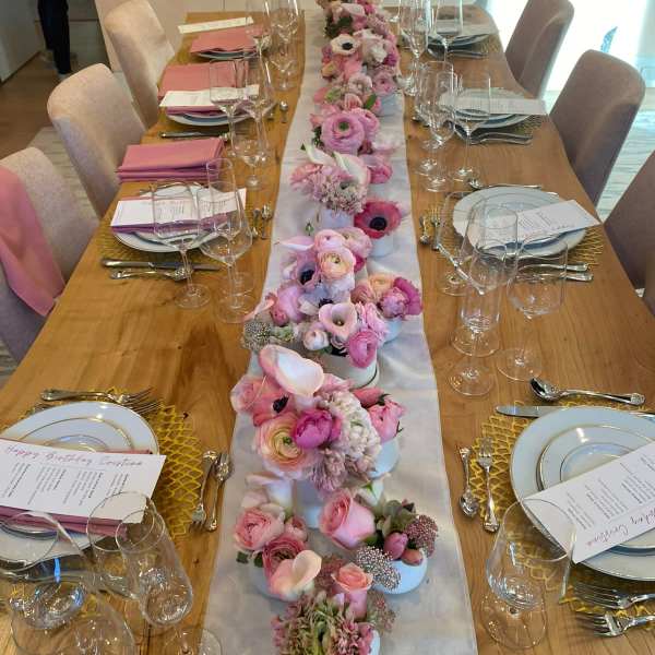 Tablescape Design - $75 per foot (depending on flower selection)