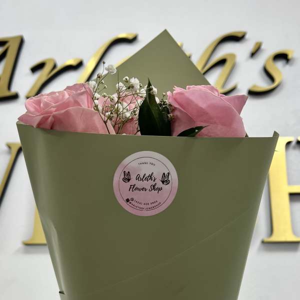 6 Light Pink Roses Bouquet