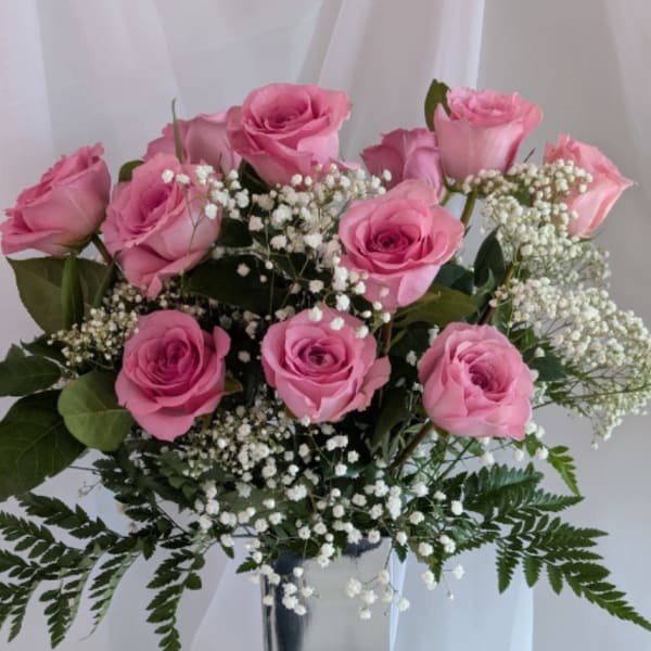 1 Dozen Pink Roses