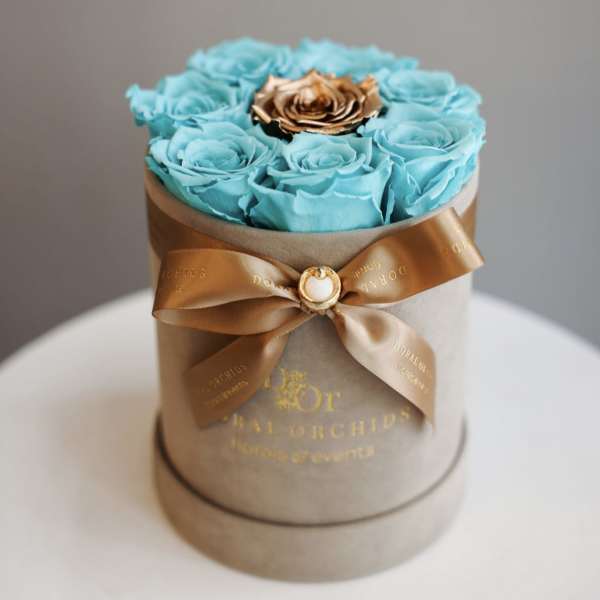 Lovely Roses - aqua & gold, small ™