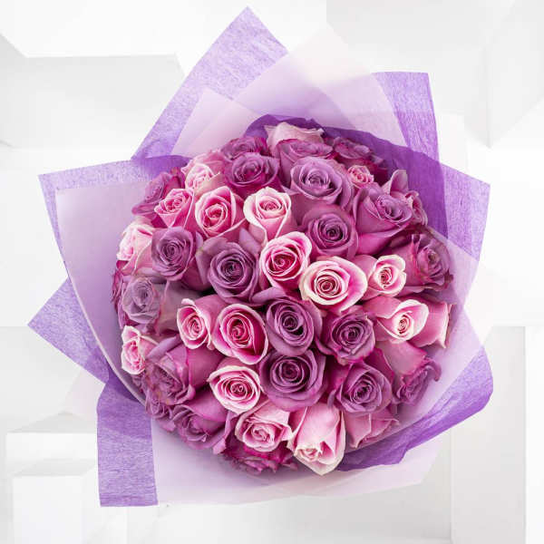 Pink and purple rose bouquet