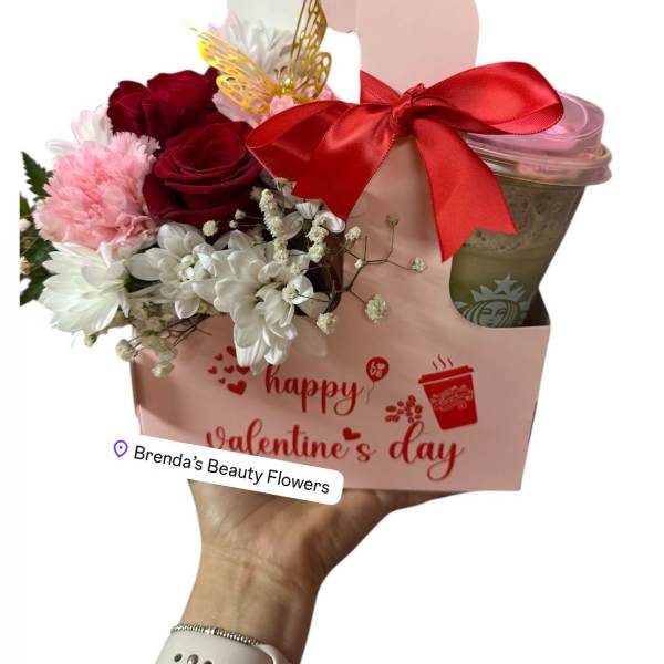 Cup drink holder Valentines Arrangement