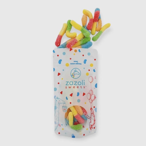 Sour Neon Mini Gummy Worms