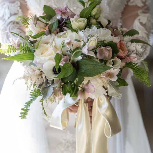 Silk-Tied Reverence bridal bouquet