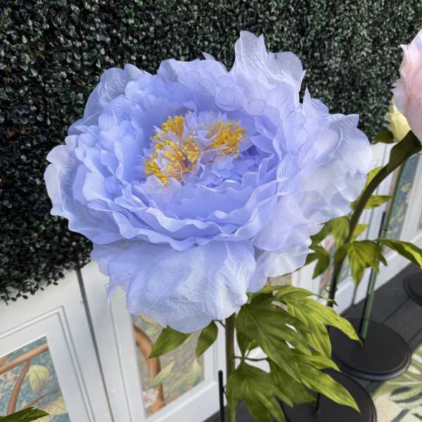 Large Silk Peony Bouquet Cream - 30" - 7 Heads