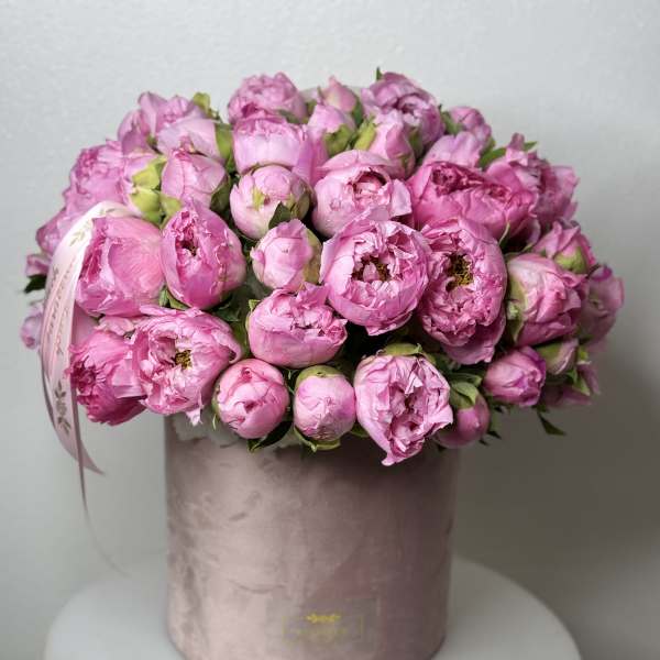 Chic Serenity: The Boxed Peonies Arrangement