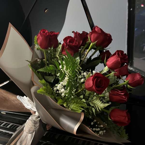 Fluffy Red roses bouquet