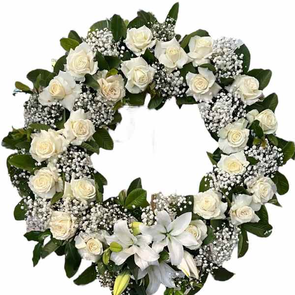White Rose Wreath