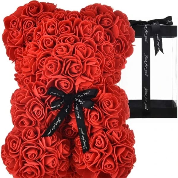 Red Teddy Bear in box 10 inches