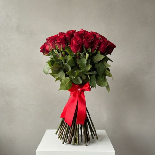 50 Red Roses – Classic Hand-Tied Bouquet