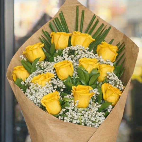 Sunny 12 Rose Bouquet