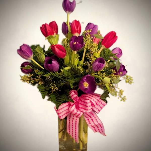 Red and Purple Tulips