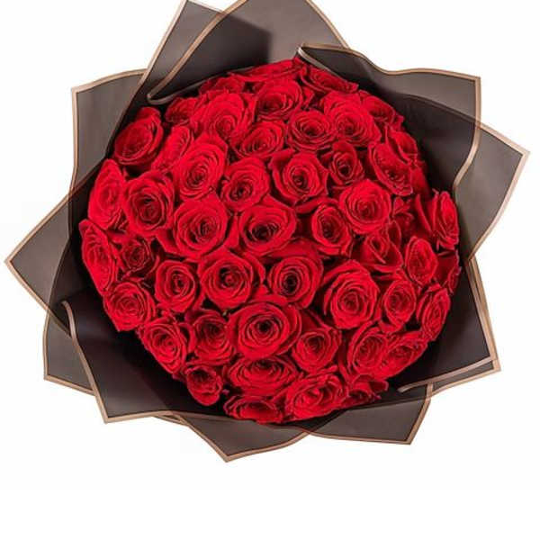 50 Red Rose Ramo Buchón