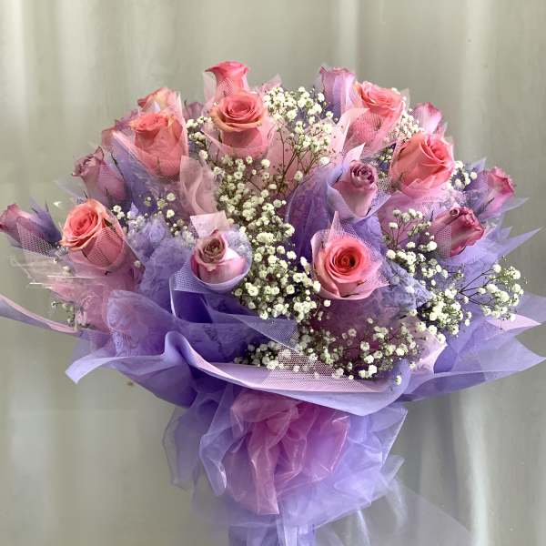 Hong Kong Style Roses Natural Pink & Purple Roses