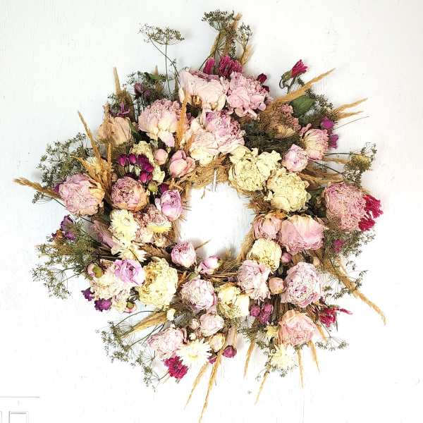 Tickled Pink Dried Wreath