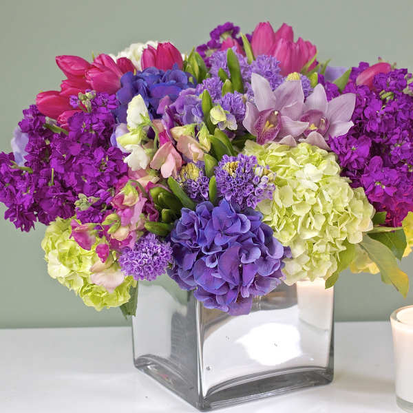 Purple Hydrangea and Tulip Mix