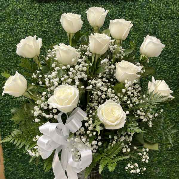Dozen White Roses