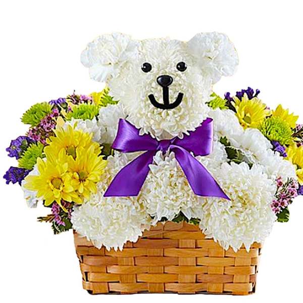 Beary Cheerful Basket Arrangement