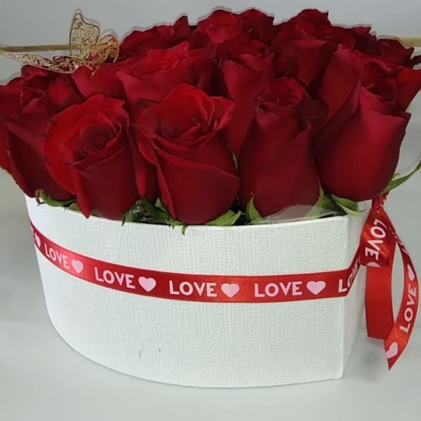 Corazón de rosas Rojas