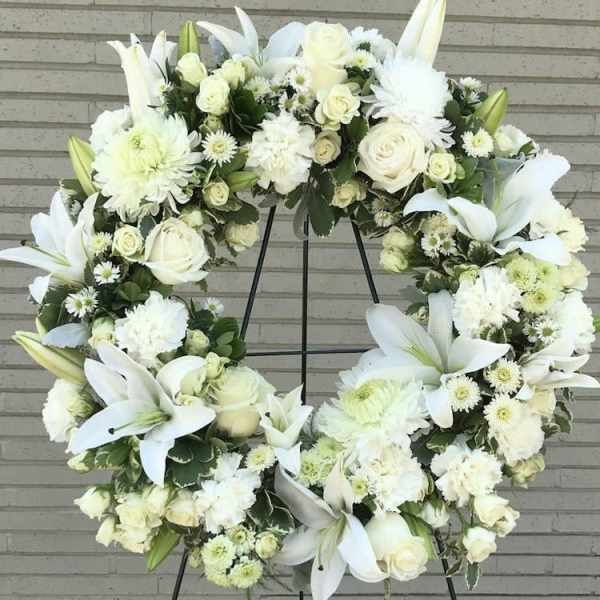 White Funeral Wreath