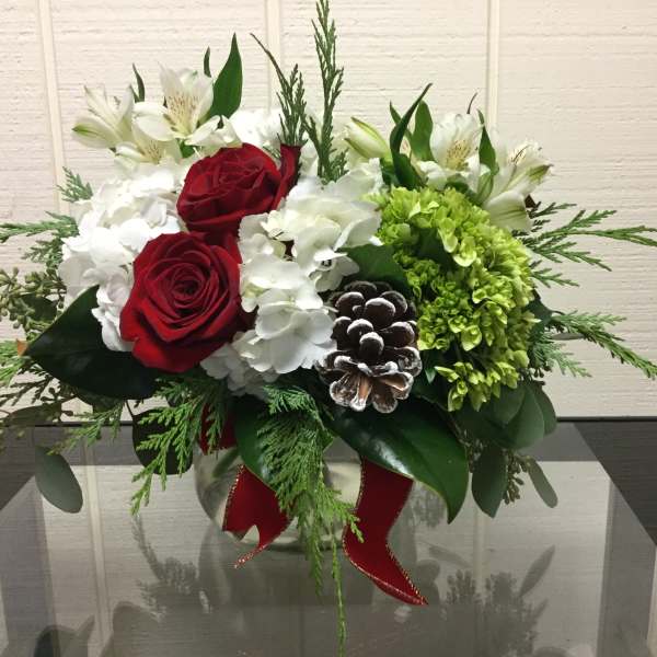 Large Christmas Posie Vase