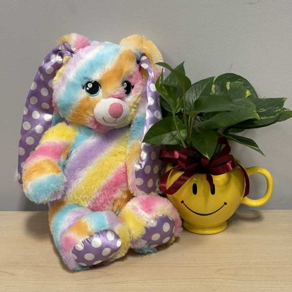 Striped Bunny & Smiley Planter