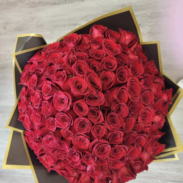 100 LARGE RED rose bouquet