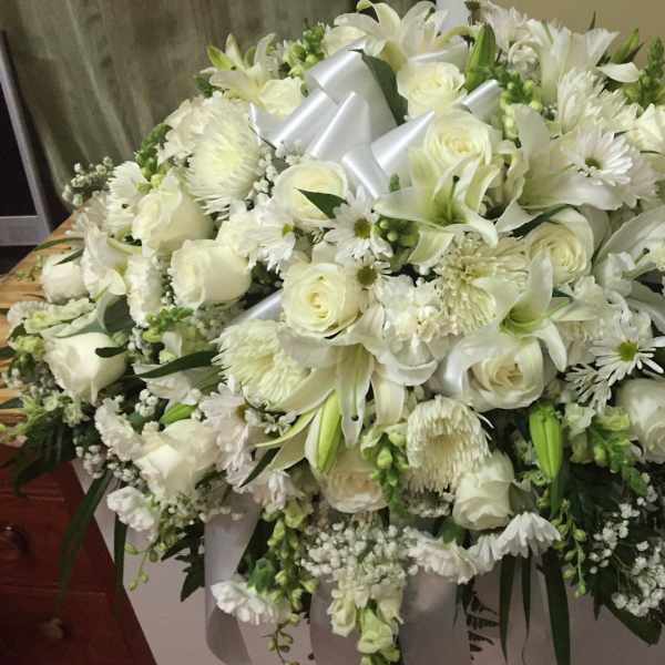 All white rain garden