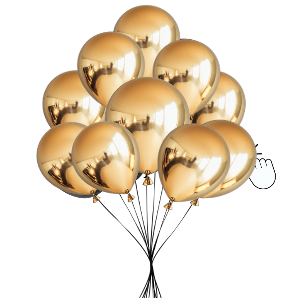 Chrome Gold Balloon Cluster
