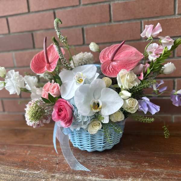 Tropical Elegant Basket Of Blooms