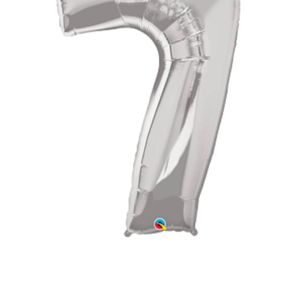 Silver Number 7 Balloon 34''