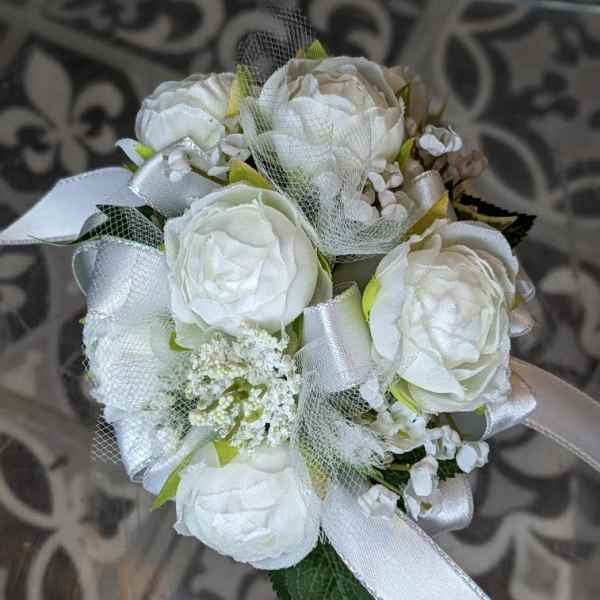 White Whisper Silk Wrist Corsage