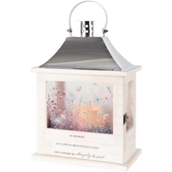 "In Memory" Wooden Slat Lantern