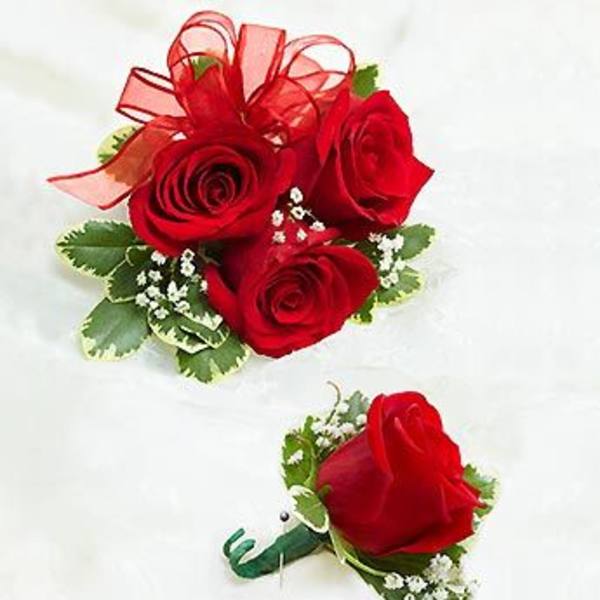 Red Rose Corsage & Boutonniere