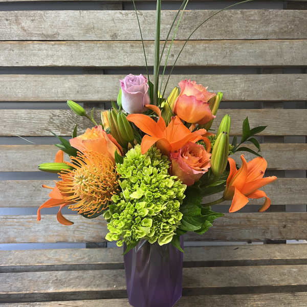 Spring forward, purple vase