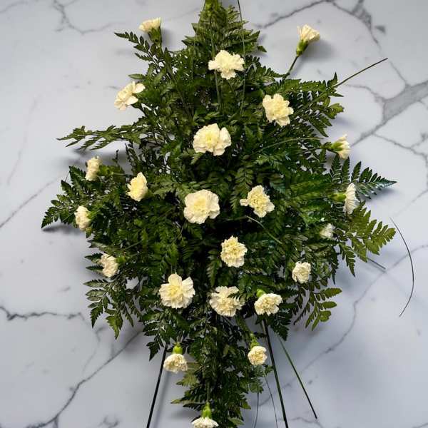 White Carnation Standing Spray