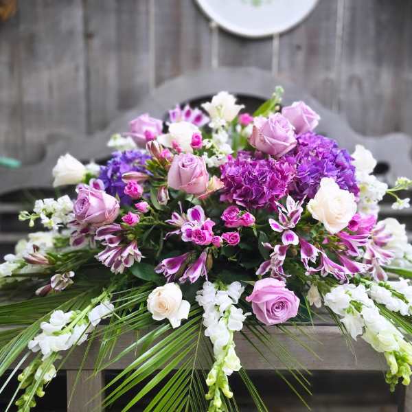 Violet Memory Casket spray