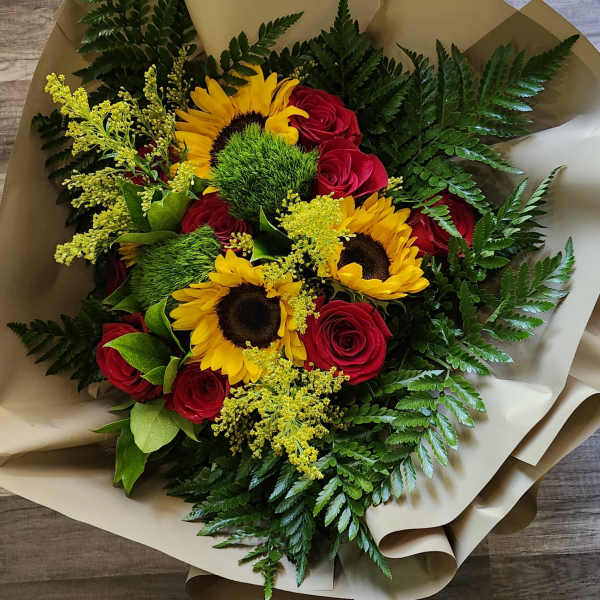 Fire Red Wrap Bouquet