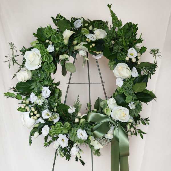 Sage and White Sympathy wreath