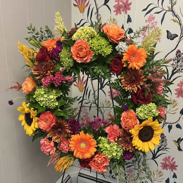 Fall memorial wreath.