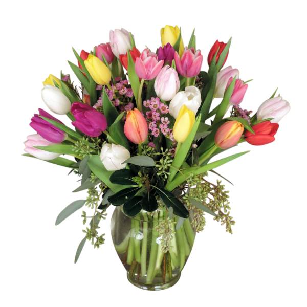 Garden Vase of Tulips