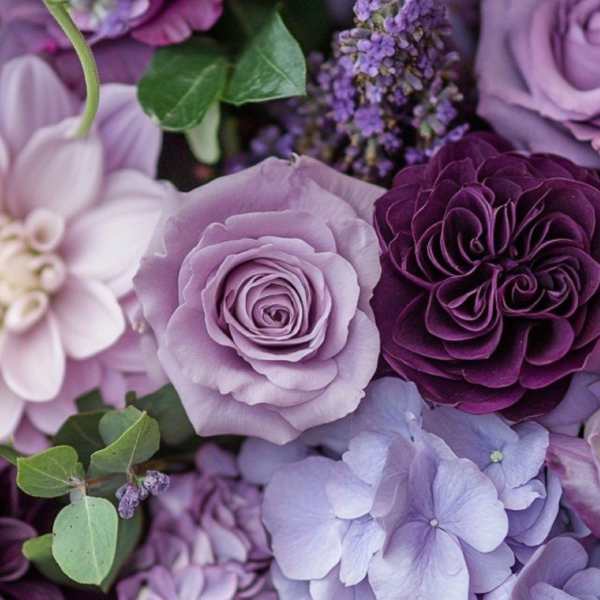 Custom Purple and Lavender Floral Arrangement