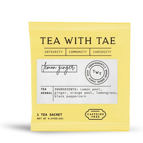 Lemon Ginger Herbal Tea - Individually Wrapped Tea Bag