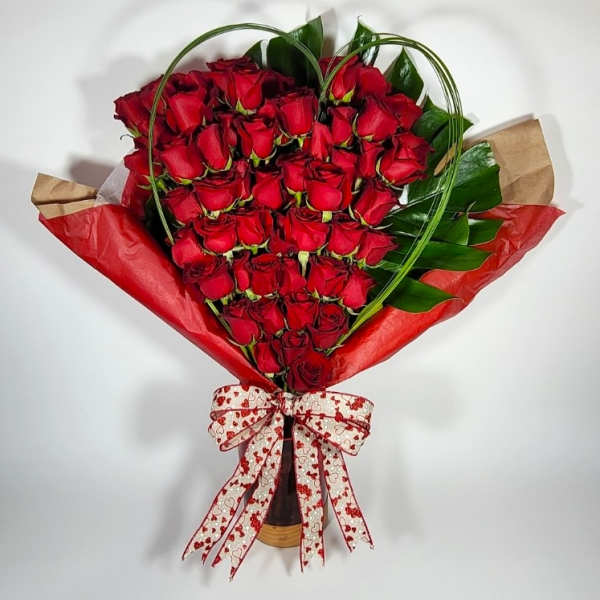 48 Red Roses Bouquet with Bow