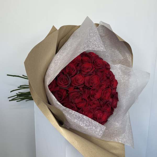 50 Red Roses Hand Bouquet